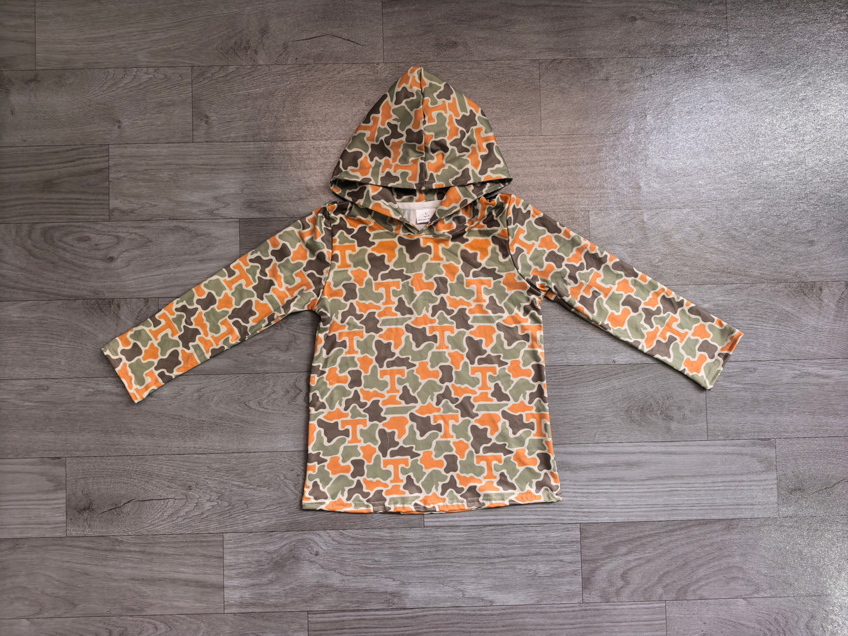 Long sleeves T camo kids boys team hoodie