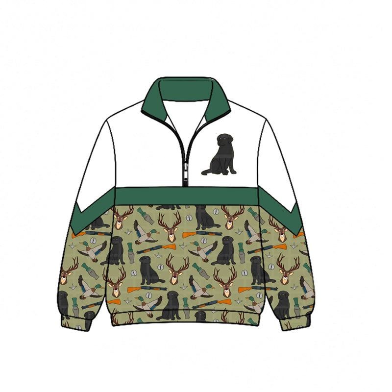 Long sleeves dog deer duck kids hunting zipper pullover