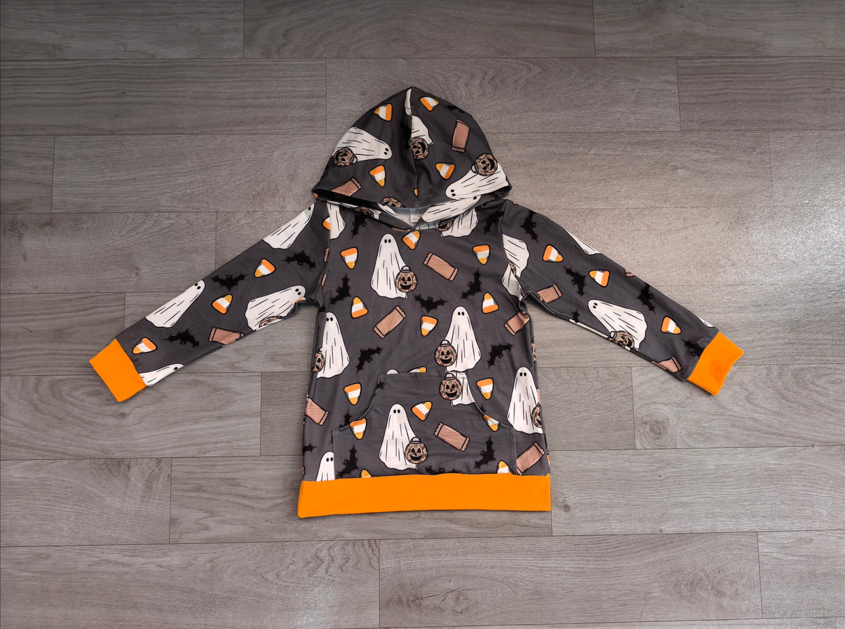 Long sleeves ghost candy corn kids boys hoodie