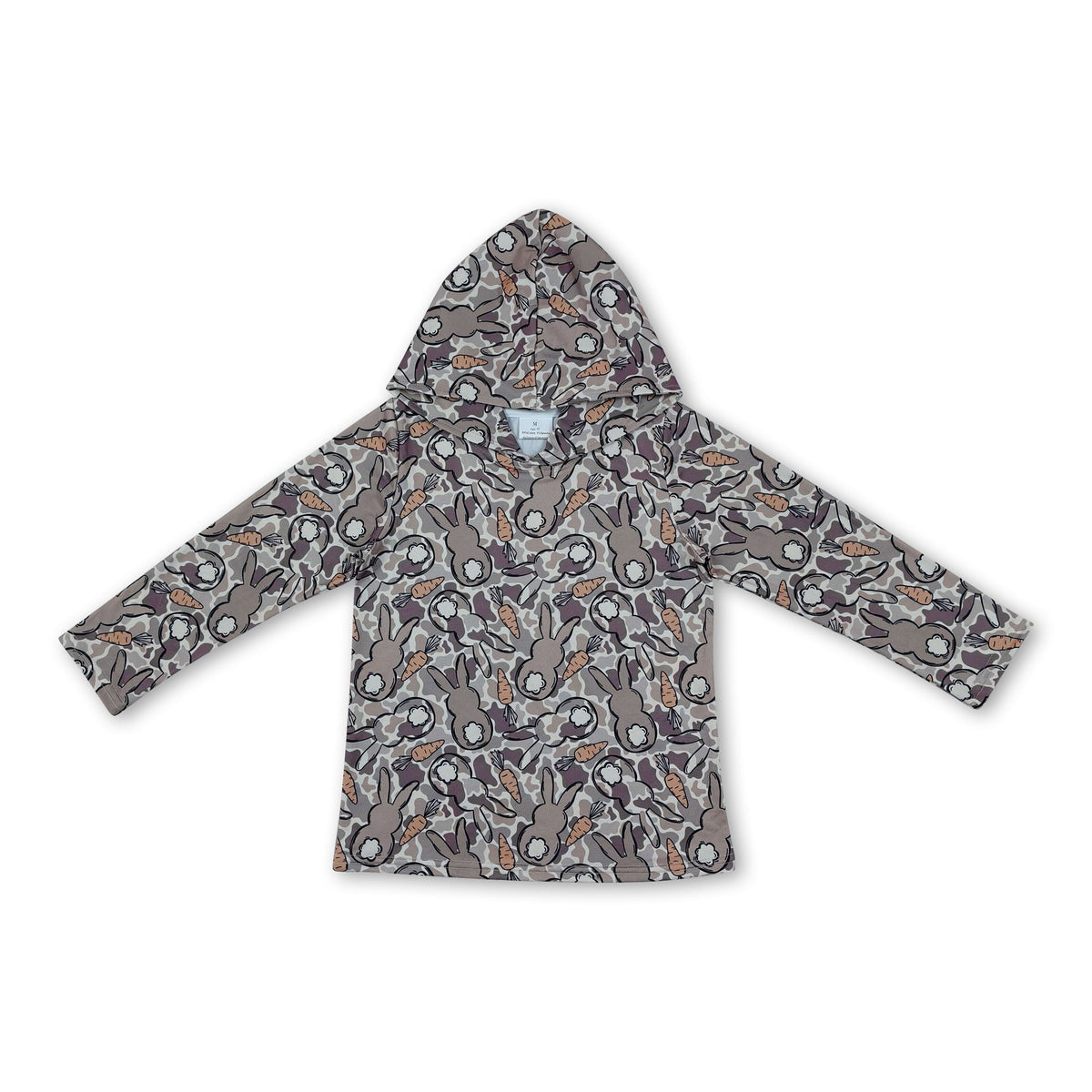 Long sleeves camo bunny carrot boys Easter hoodie
