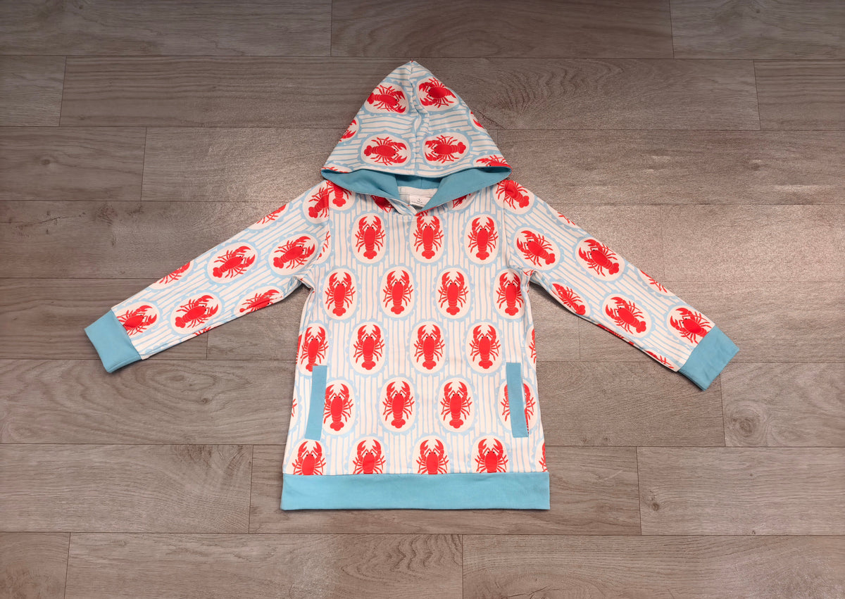 Light blue long sleeves crawfish kids boys hoodie