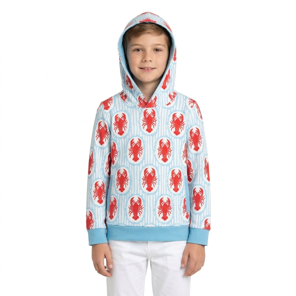 Light blue long sleeves crawfish kids boys hoodie