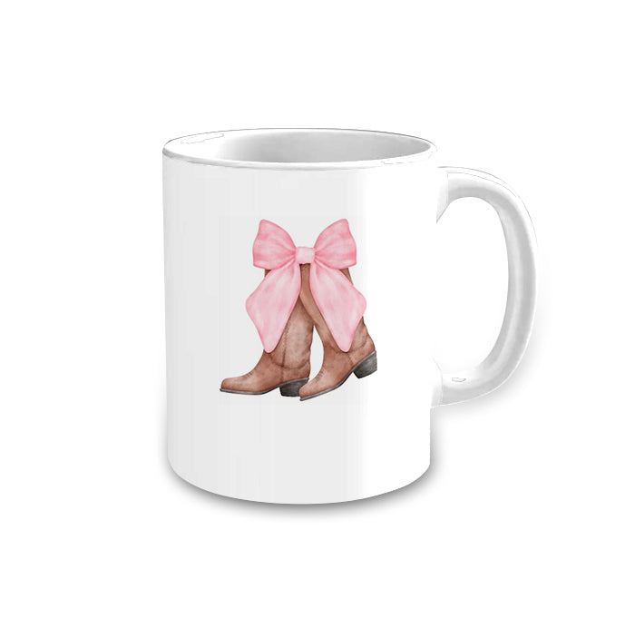 Boots bow western kids mug