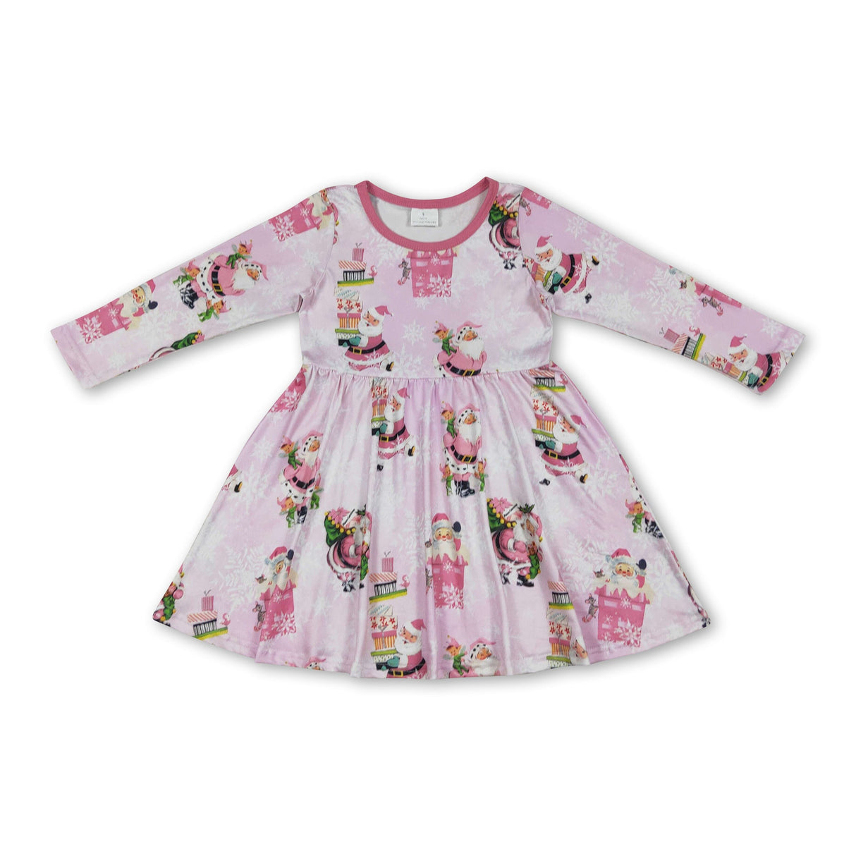 Pink gifts santa baby girls Christmas dresses