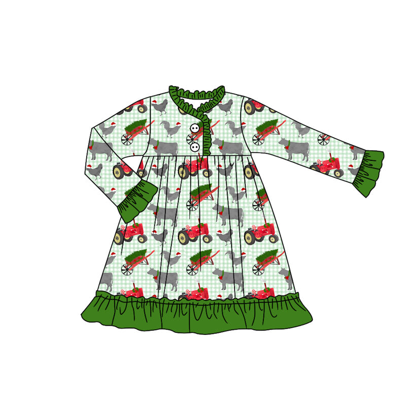 Christmas tree pig chicken cow tractor girls night dresses