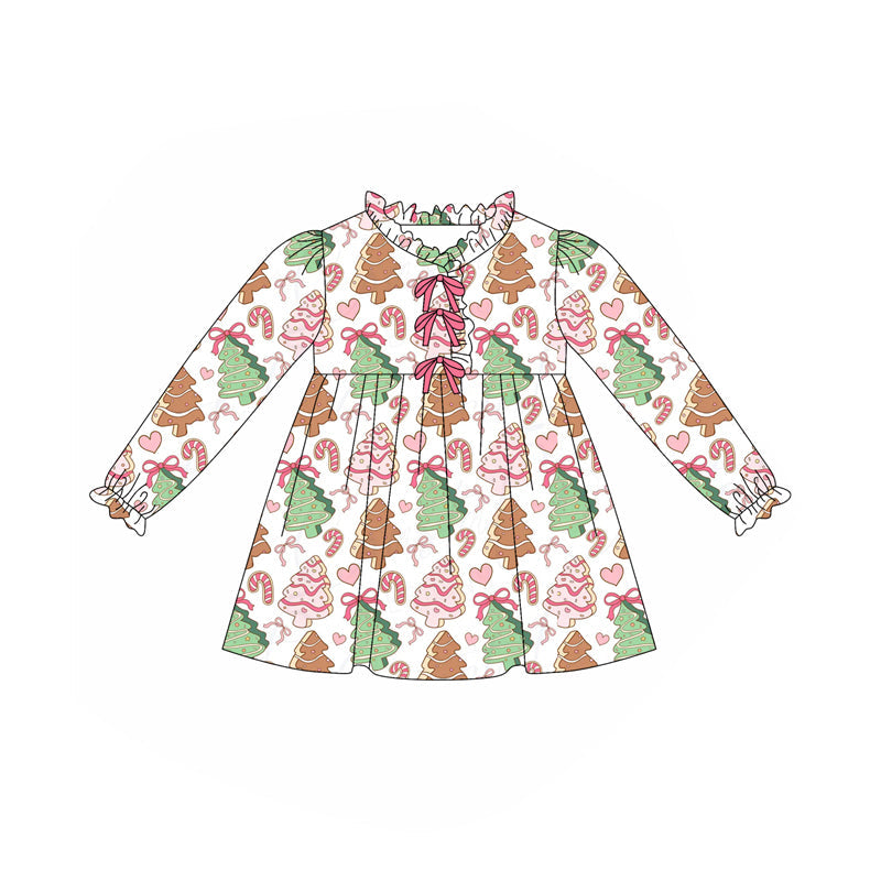 Christmas tree cake candy cane kids girls dresses