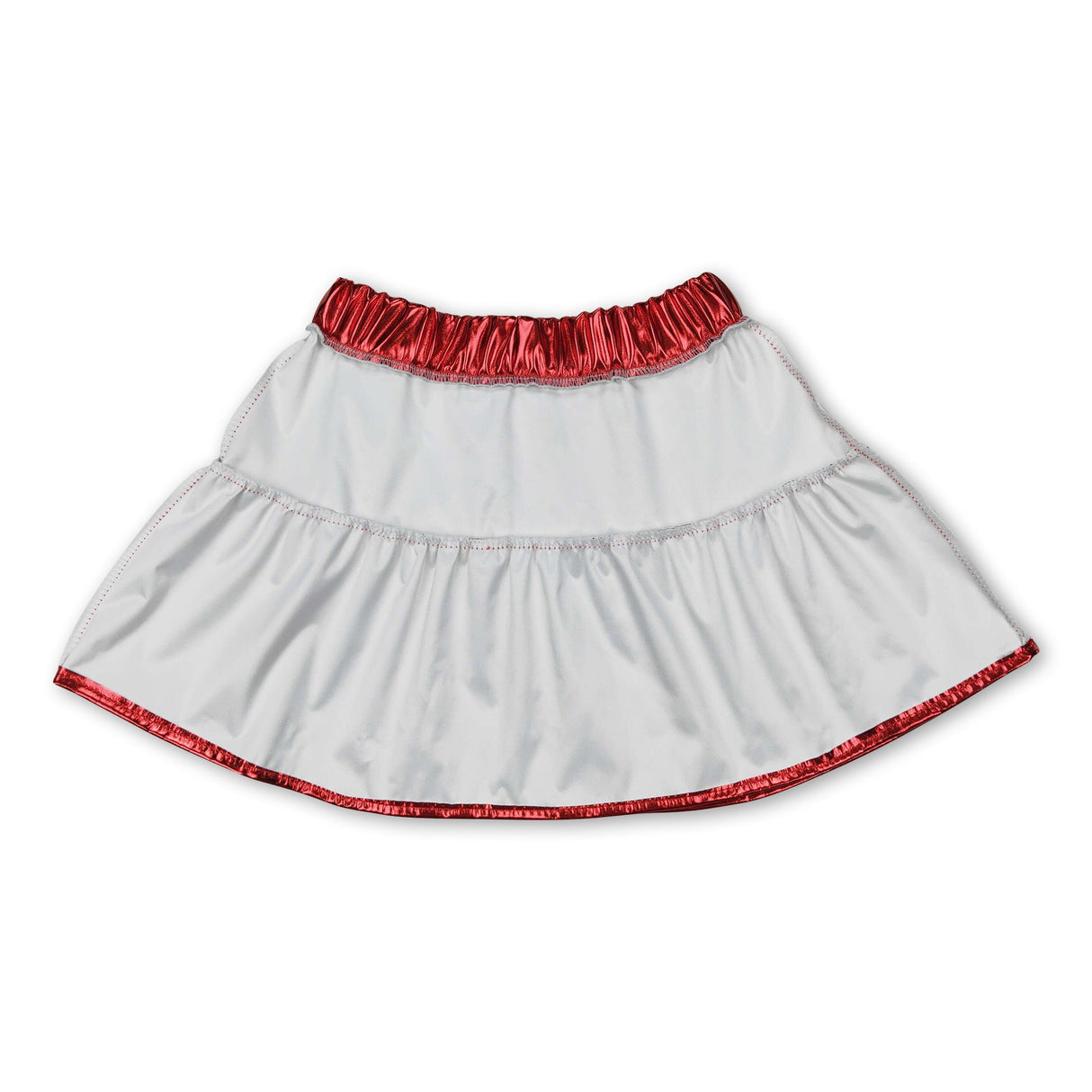 Red color patchwork kids girls summer skirt