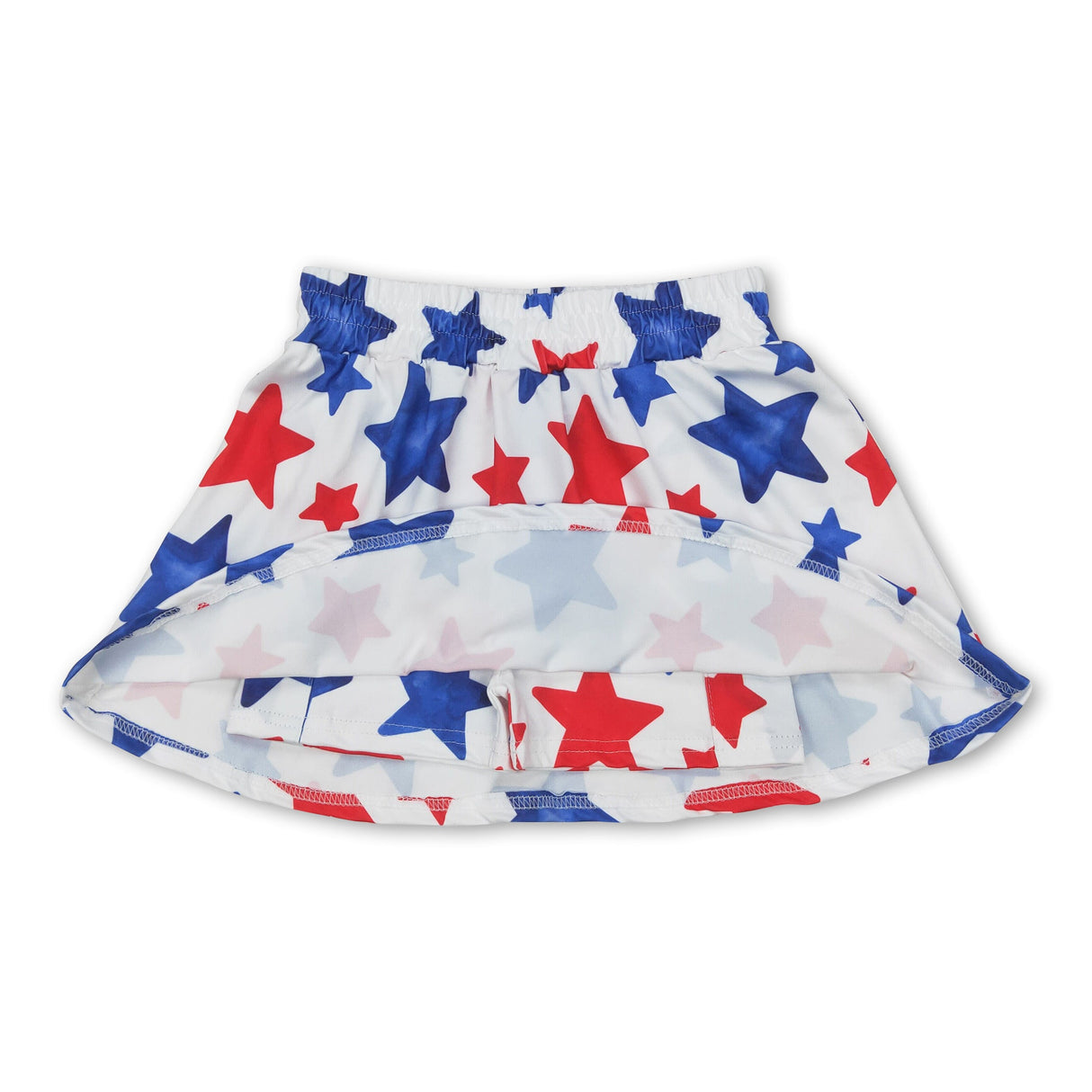 Red blue stars kids girls 4th of july skirt