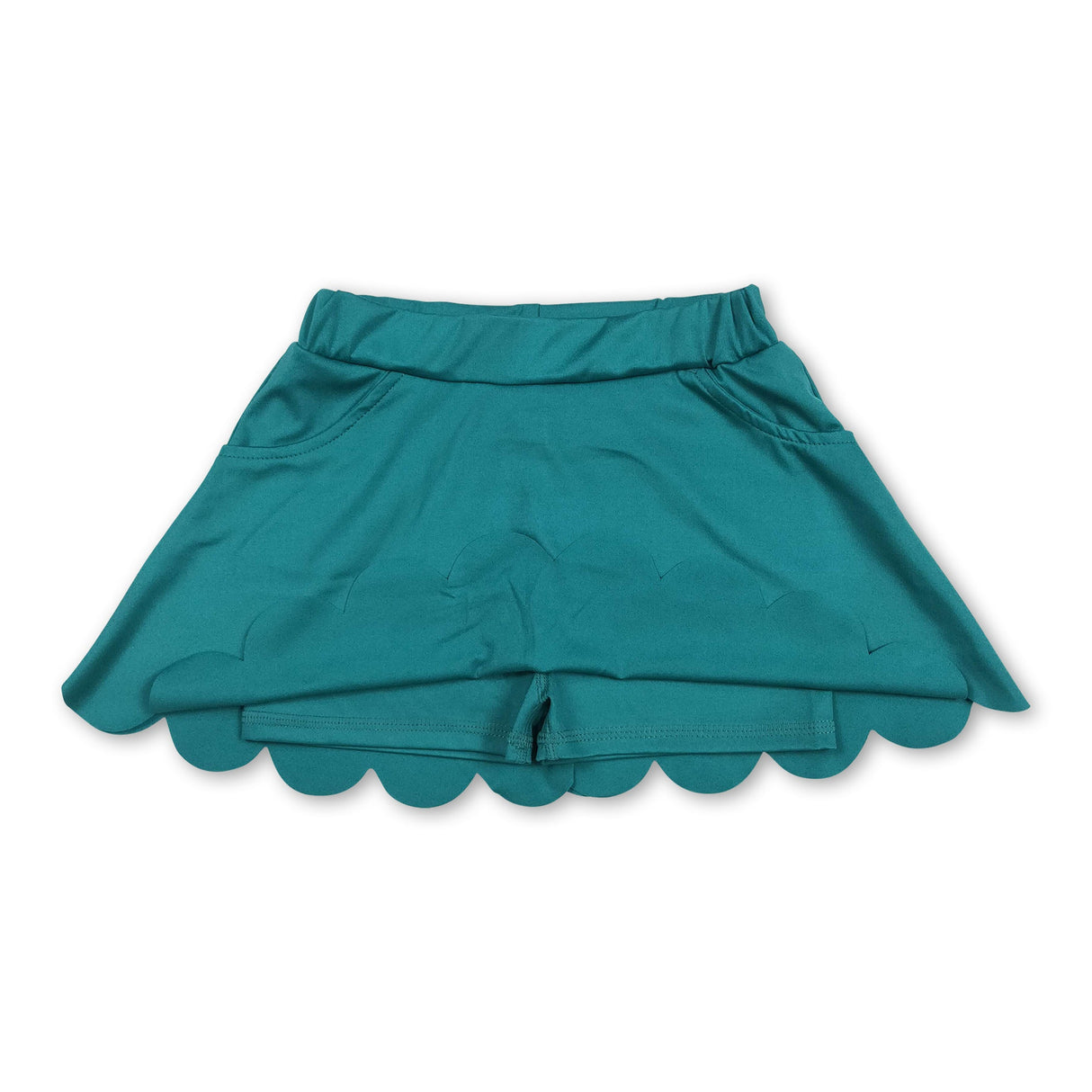Green pockets kids girls summer activewear skirt