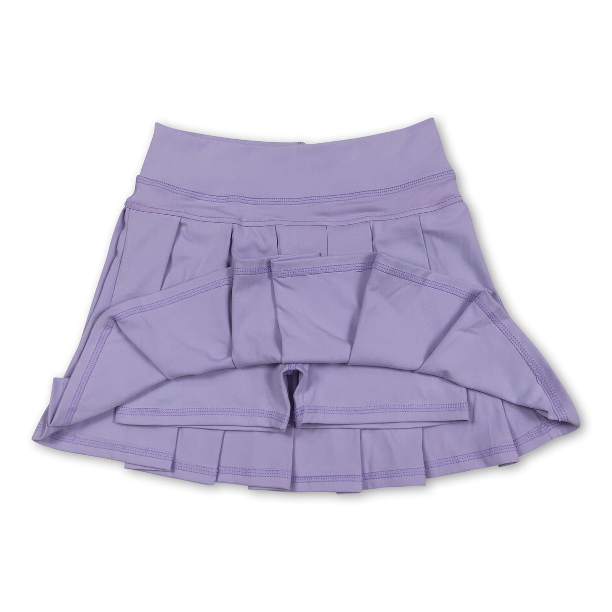 Lavender high waist kids girls summer activewear skorts