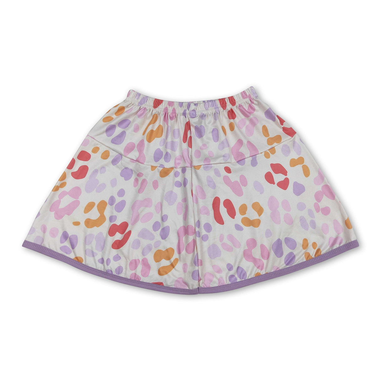 Lavender colorful leopard kids girls summer skirt