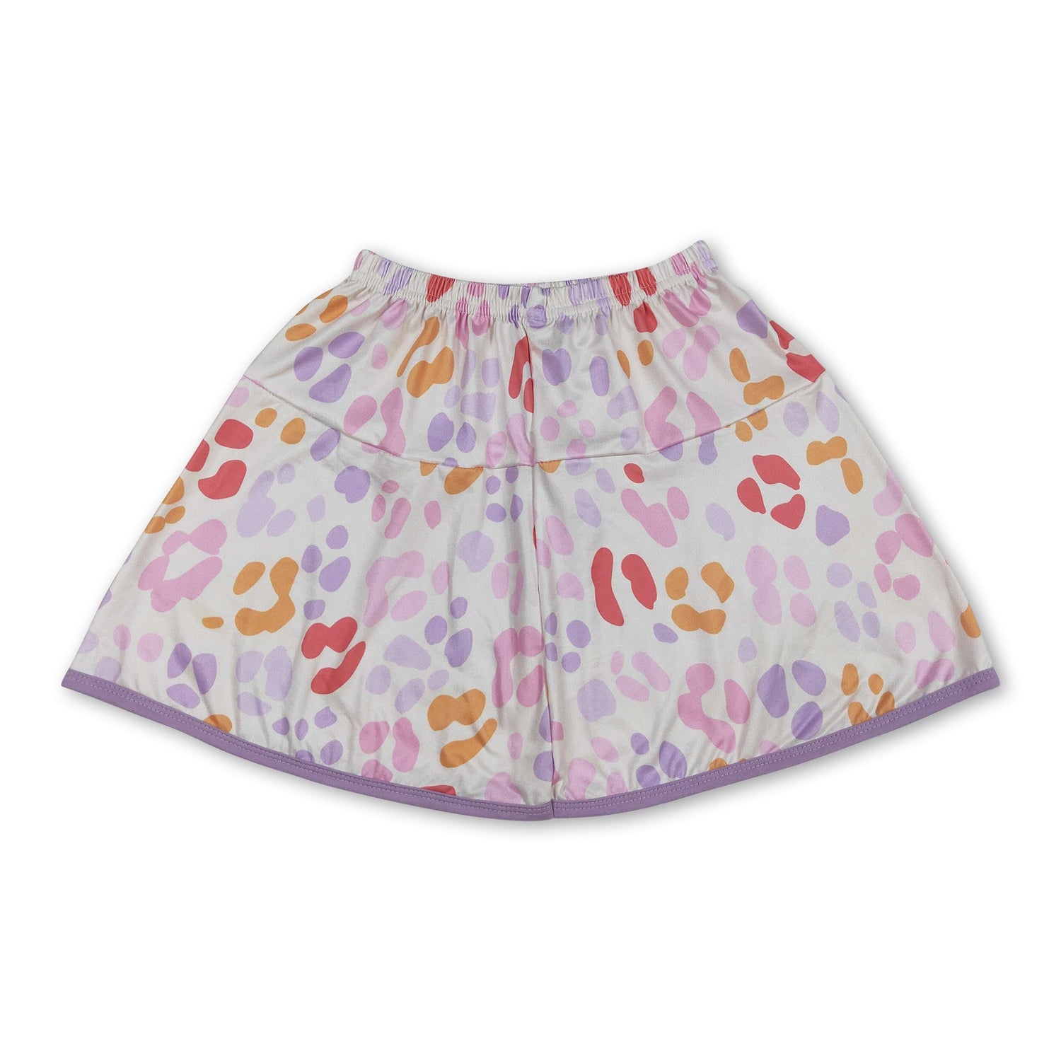 Lavender colorful leopard kids girls summer skirt