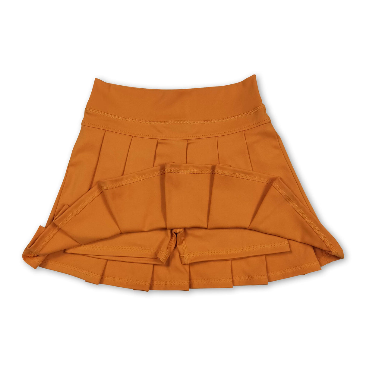 Orange high waist kids girls summer activewear skorts