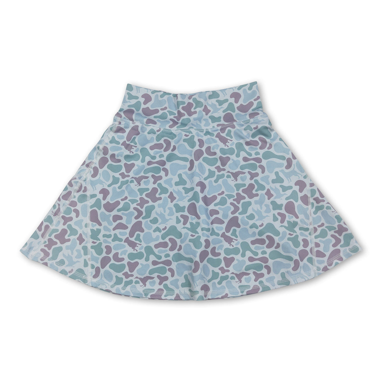 High waist light green duck dog camo adult women activewear skirt