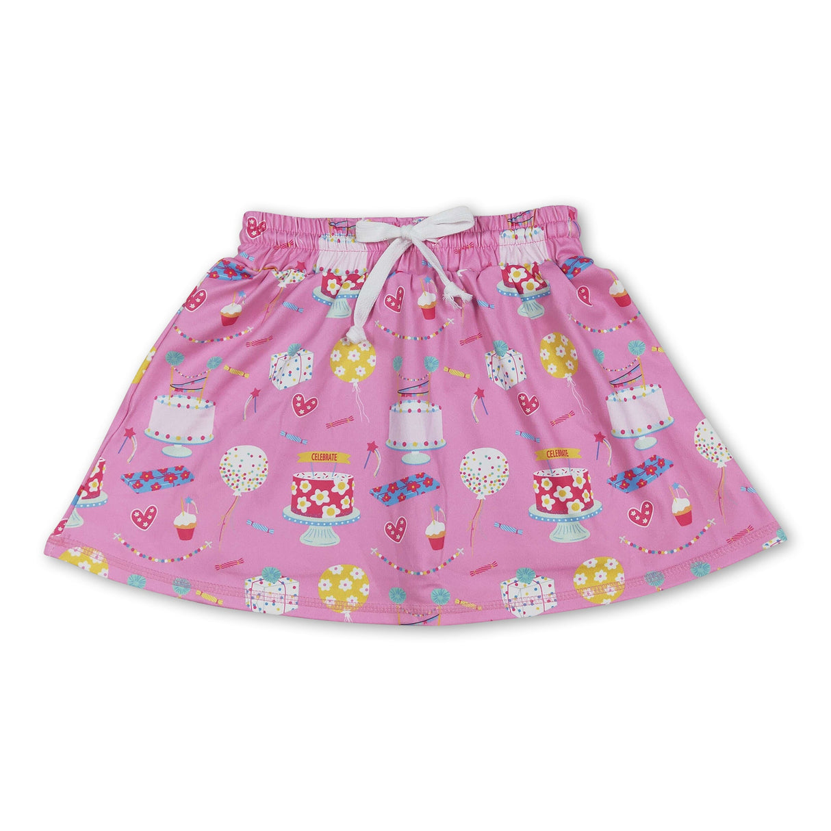 Happy Birthday cake gift kids girls active skirt