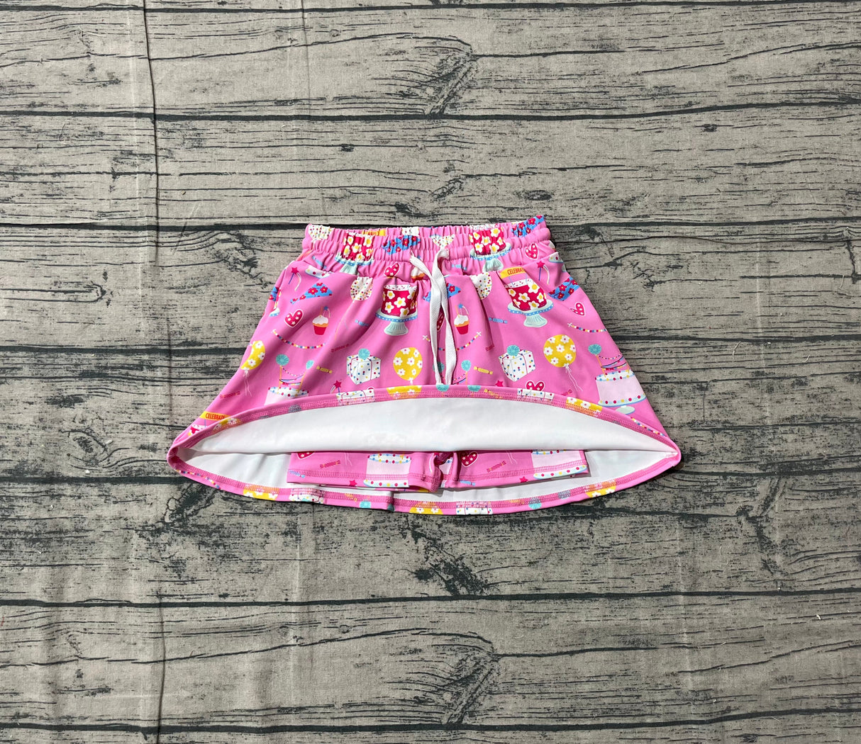 Happy Birthday cake gift kids girls active skirt