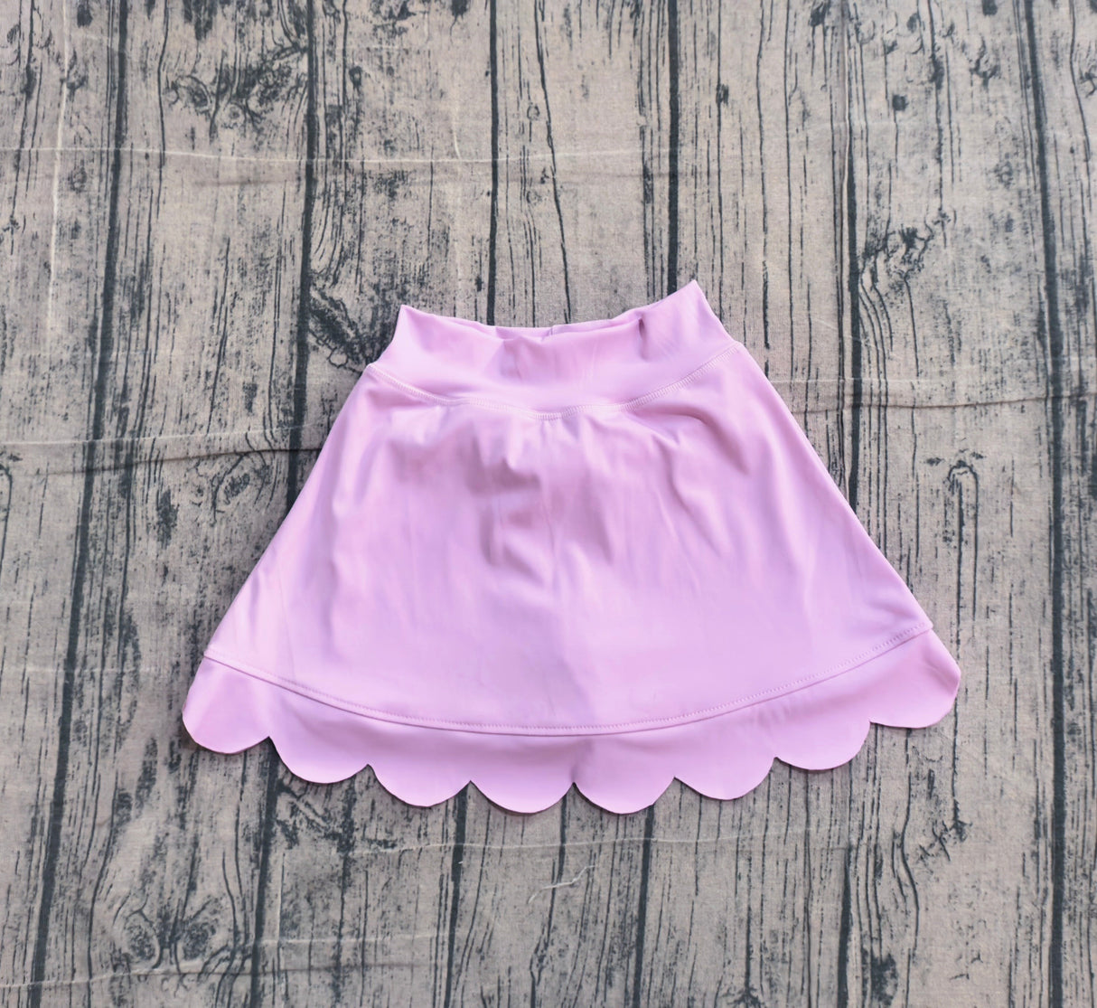 Pink scallop kids girls summer activwear skirt