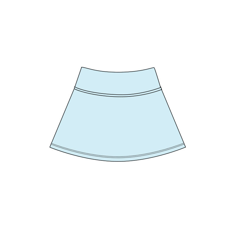 Light blue high waist kids girls active yoga skirt