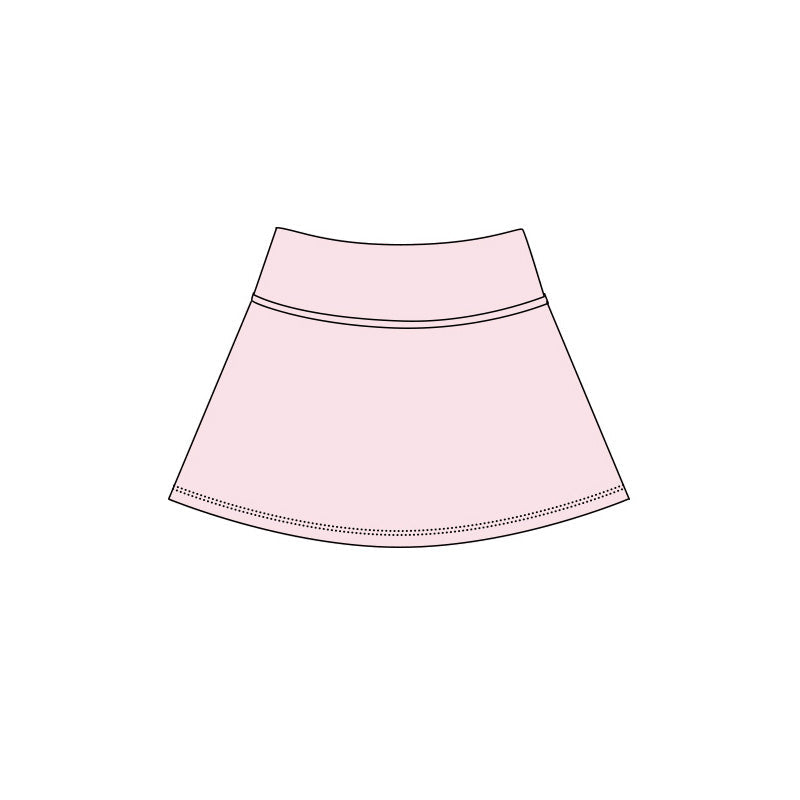 Pink high waist kids girls active yoga skirt