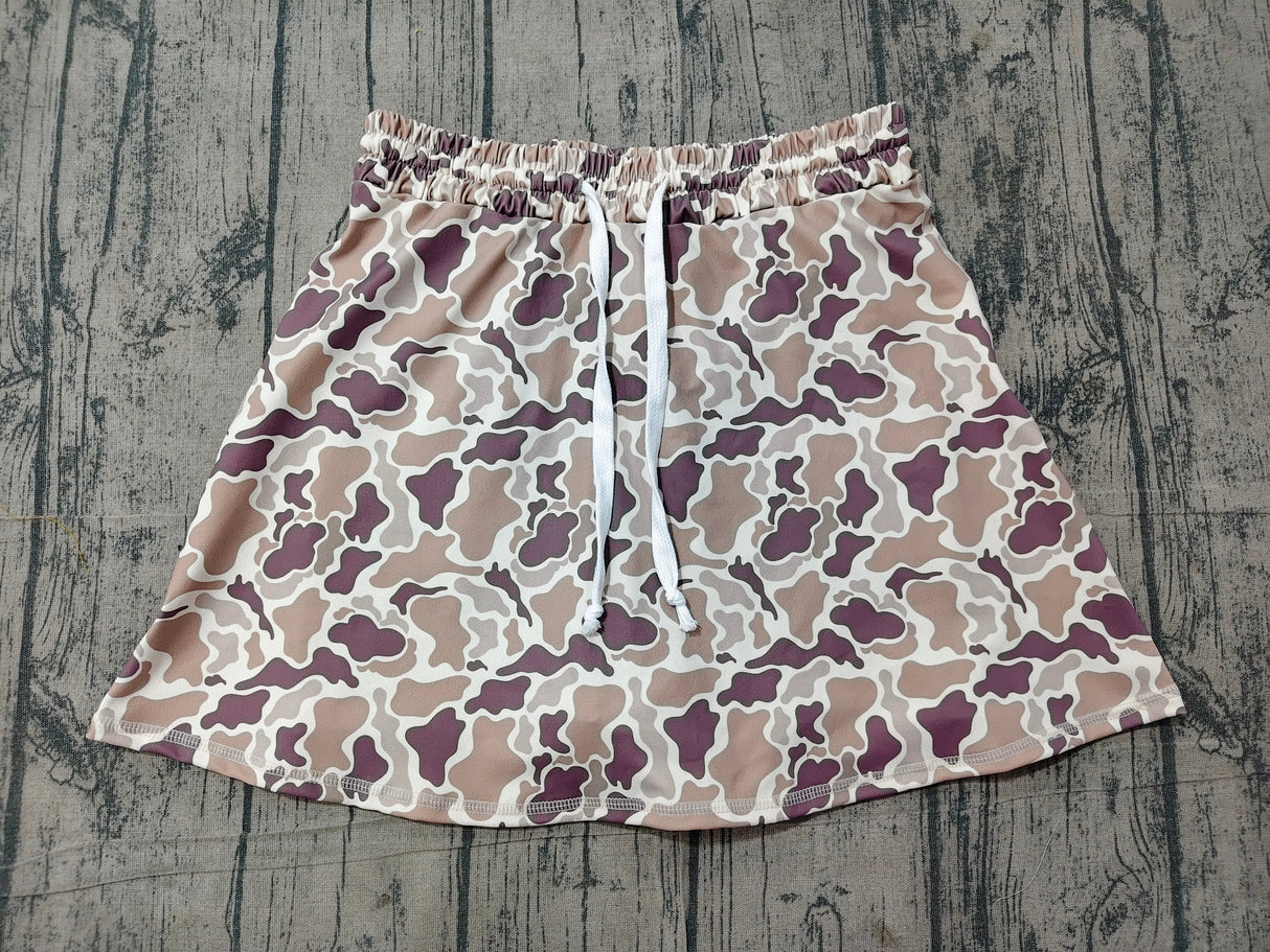Khaki camo adult women summer activewear skirt