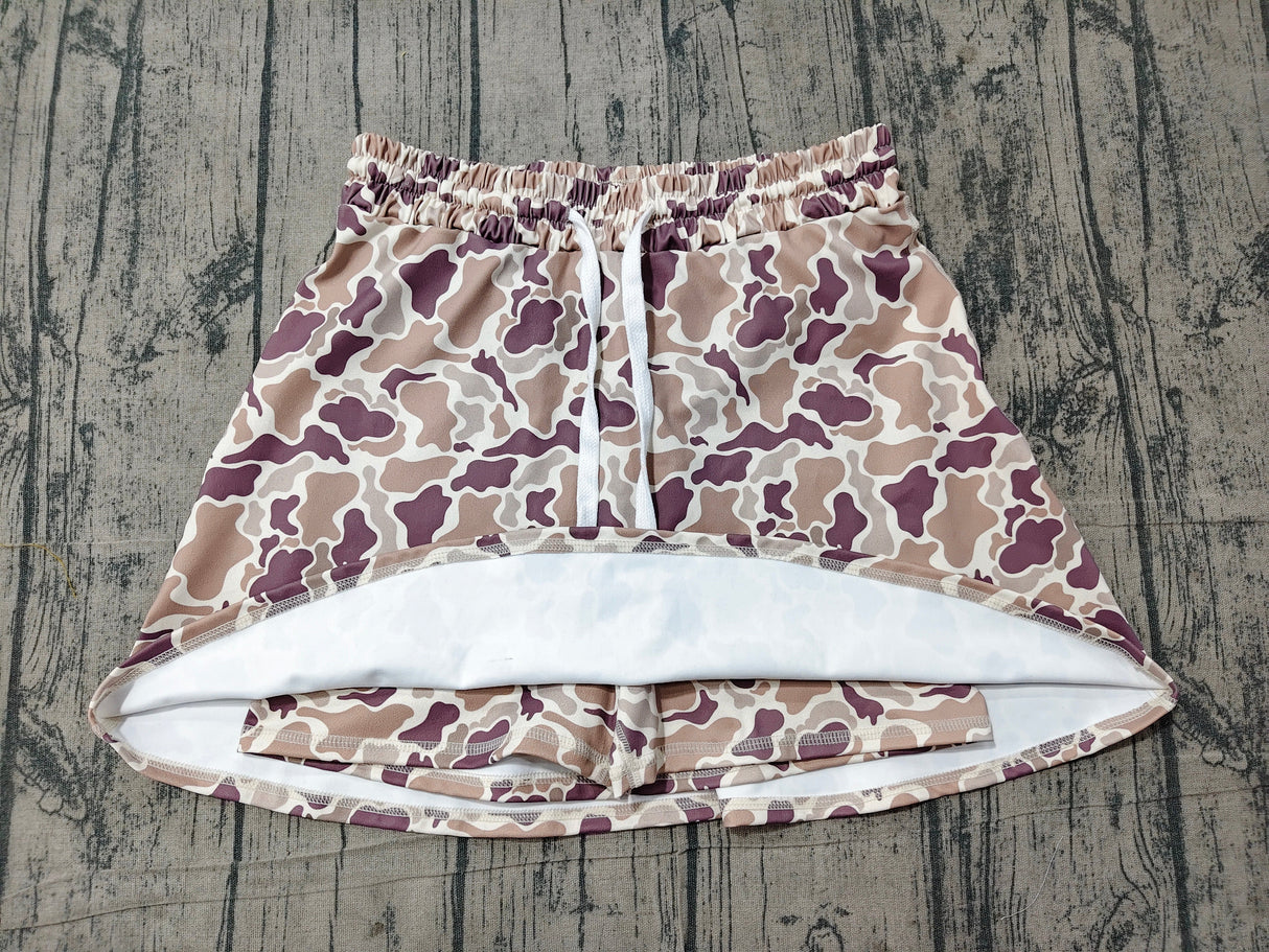 Khaki camo adult women summer activewear skirt