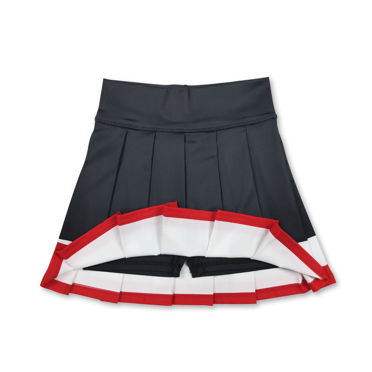 Black white red kids girls team active pleated skirt