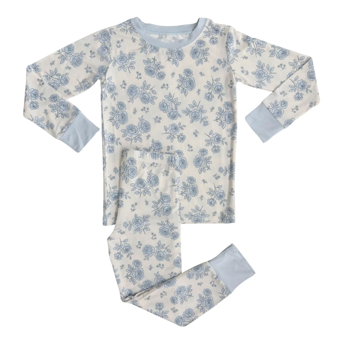 Long sleeves floral top pants kids girls pajamas