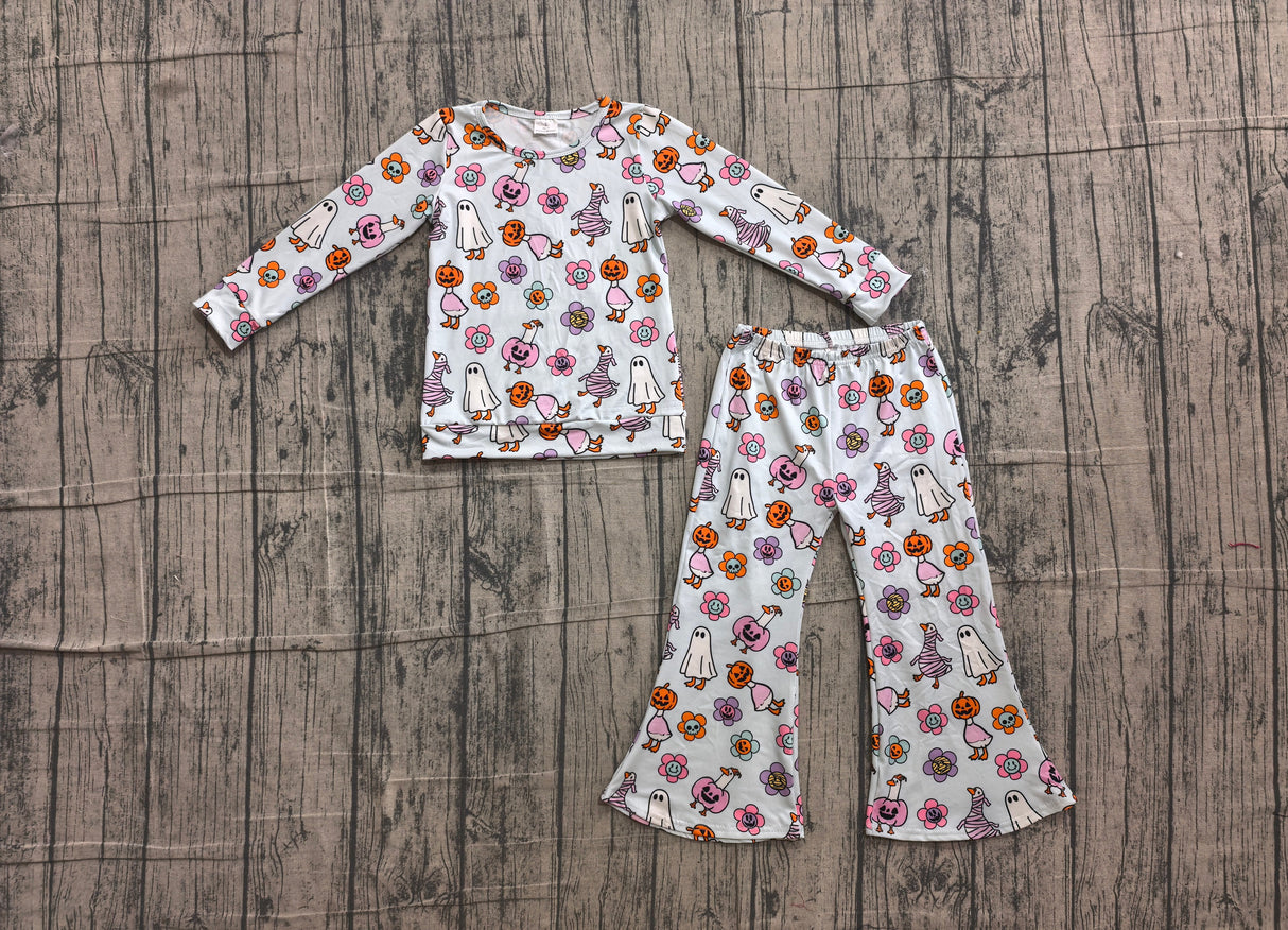 Ghost pumpkin smile top pants girls Halloween outfit
