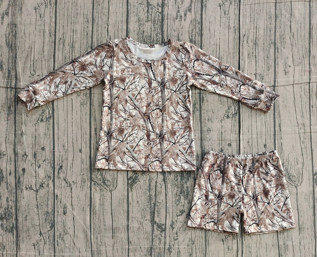 Long sleeves camo top shorts kids girls outfits