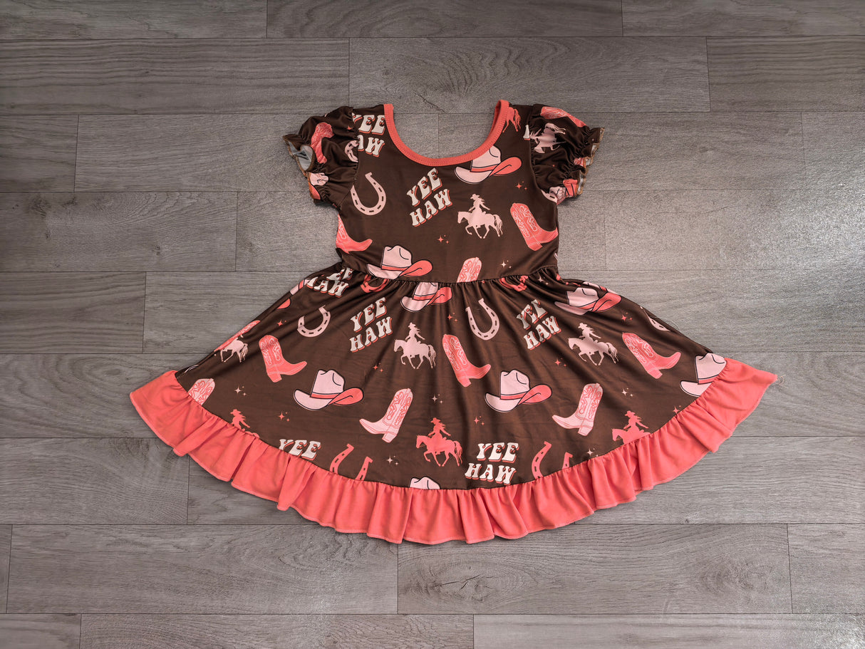 Horseshoes boots hat western girls dresses