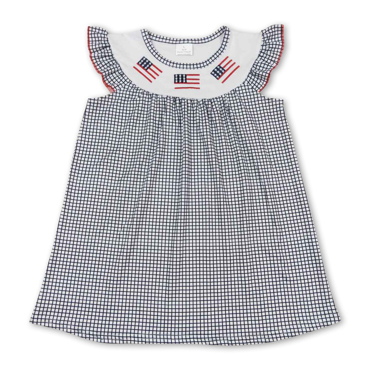Flutter sleeves flag kids girls 4th of july dresses
