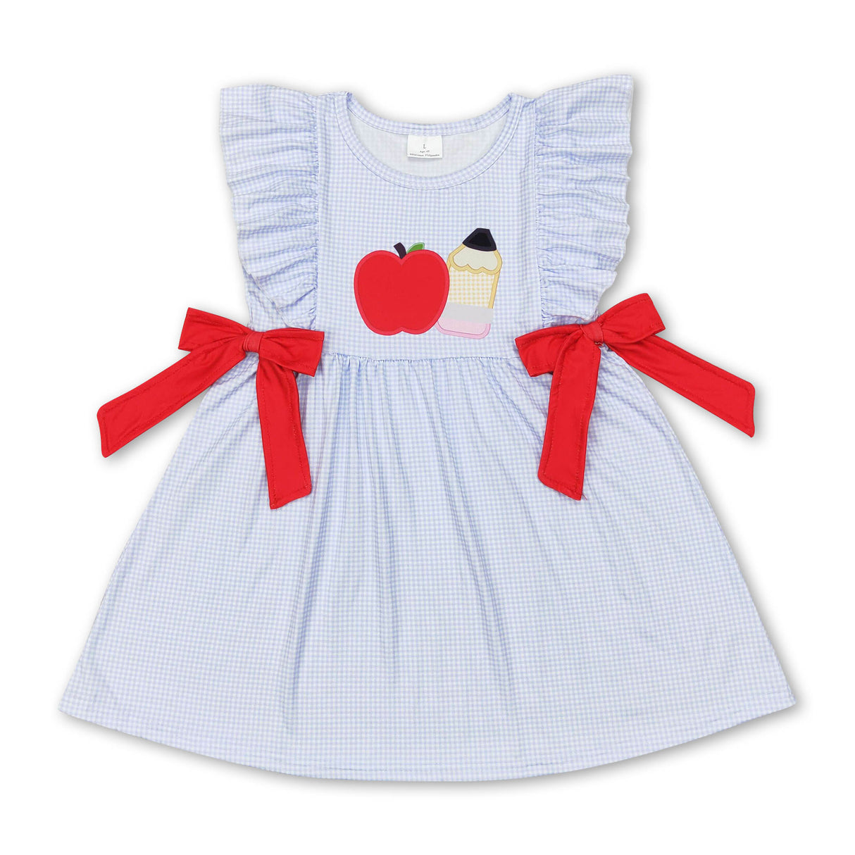 Flutter sleeves apple pencil girls back to school dress