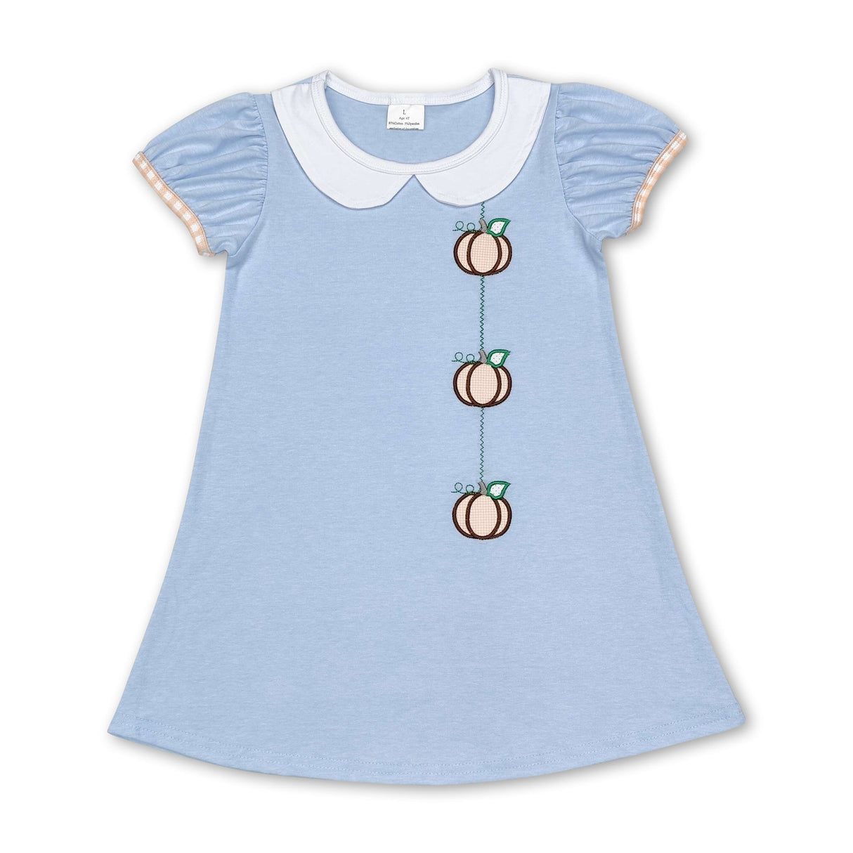 Short sleeves pumpkin kids girls fall dress