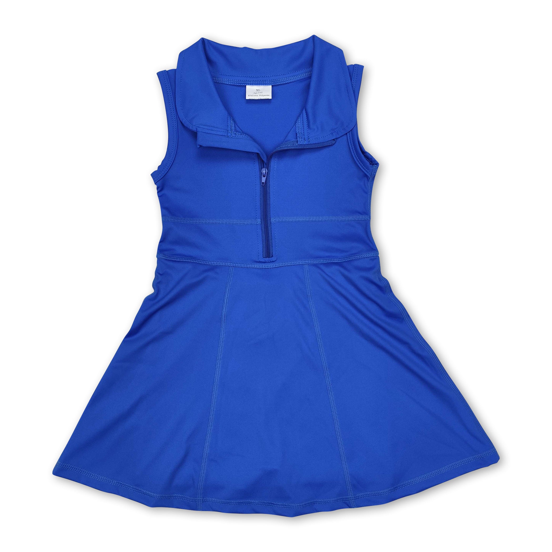 Blue sleeveless zipper athletic dress with shorts – Yawoo Garments