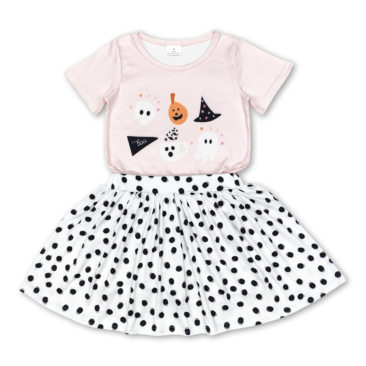Pink ghost pumpkin boo shirt skirt girls Halloween clothes