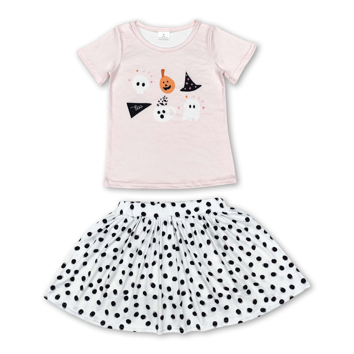 Pink ghost pumpkin boo shirt skirt girls Halloween clothes