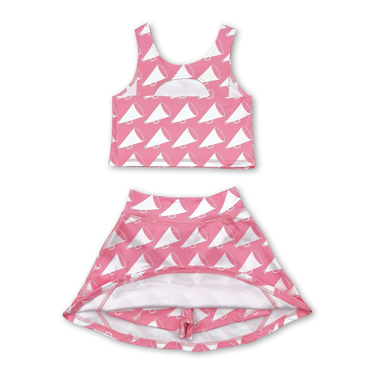 Sleeveless trumpet top skirt girls active wear set