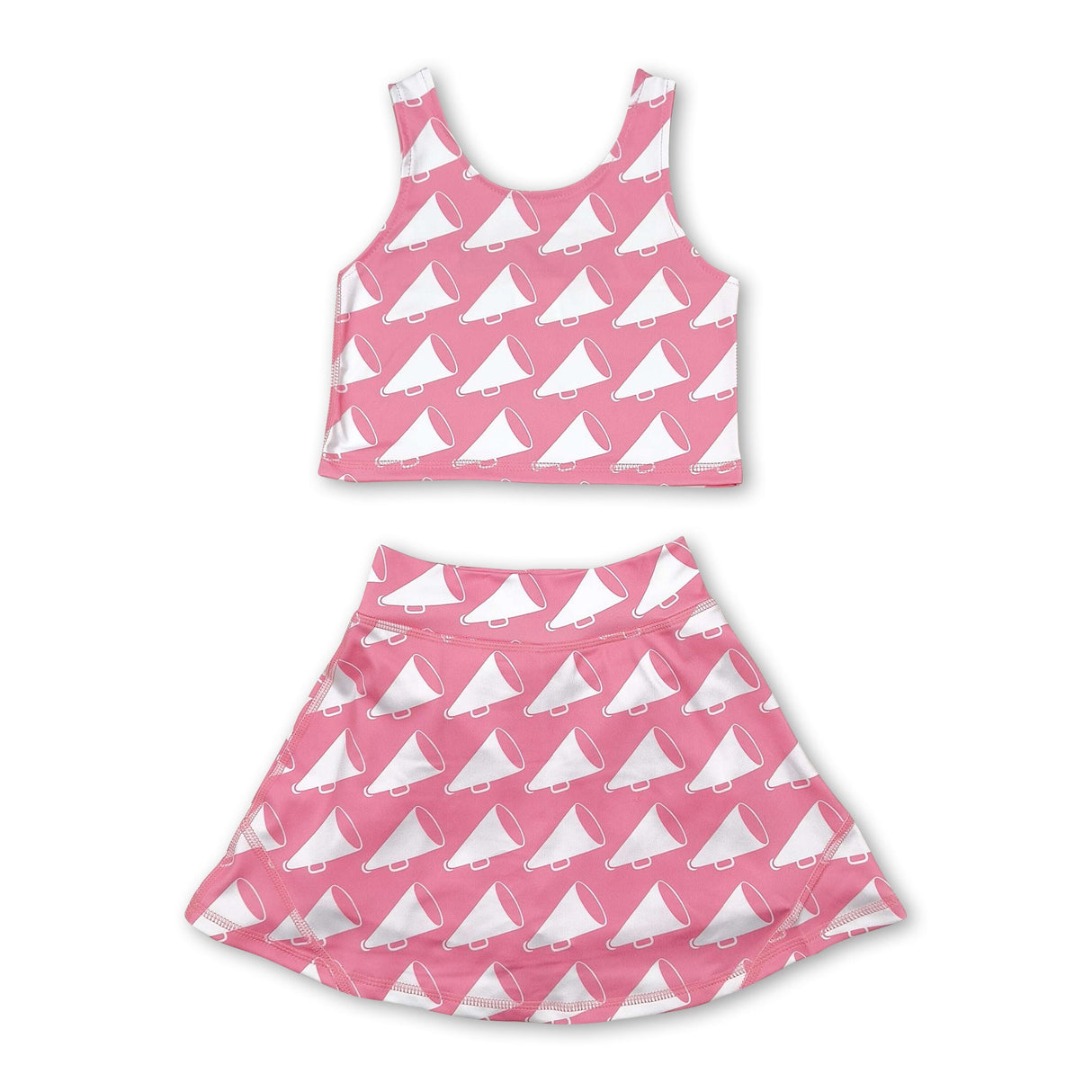 Sleeveless trumpet top skirt girls active wear set