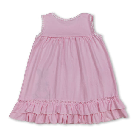 Sleeveless bunny ruffle baby girls Easter dresses