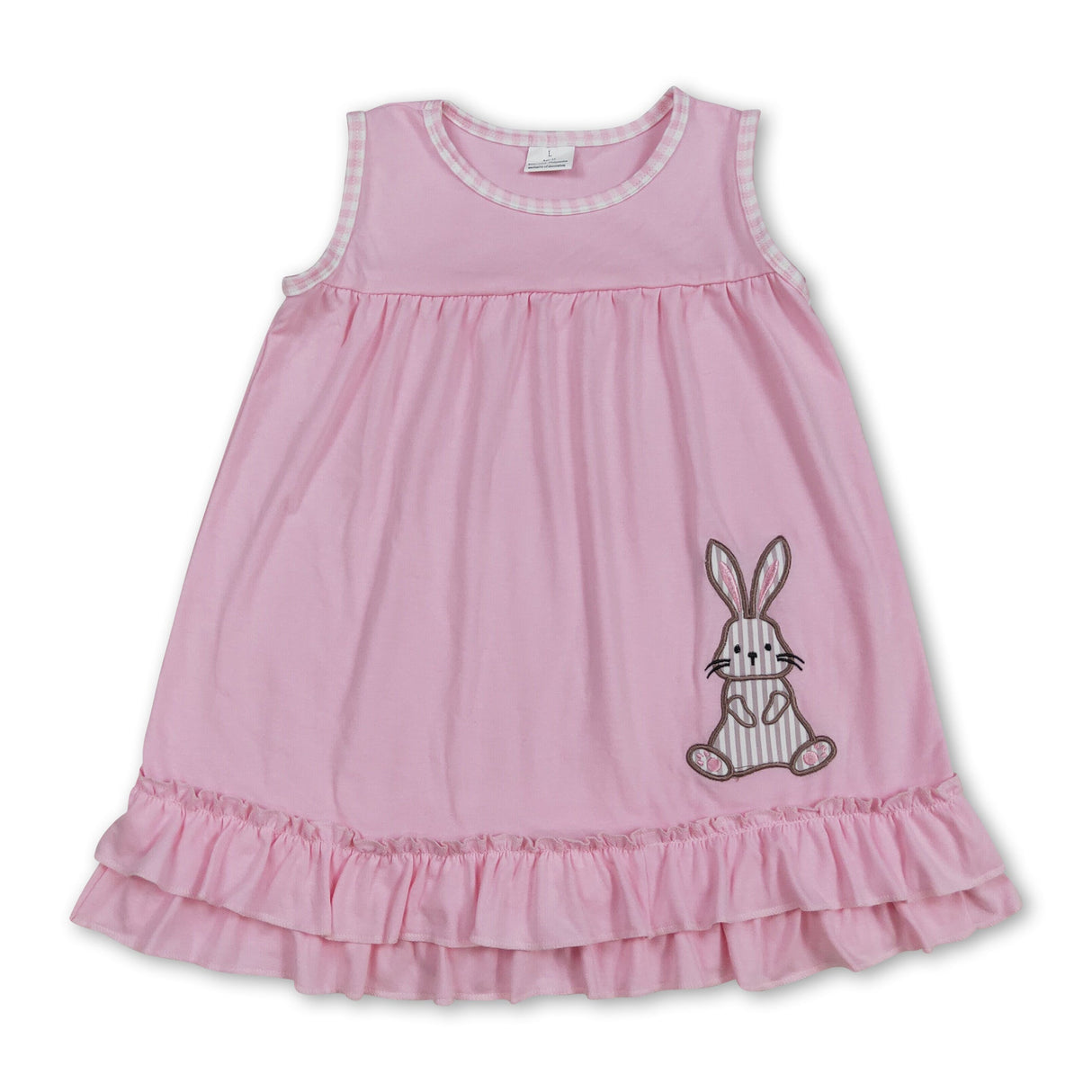 Sleeveless bunny ruffle baby girls Easter dresses