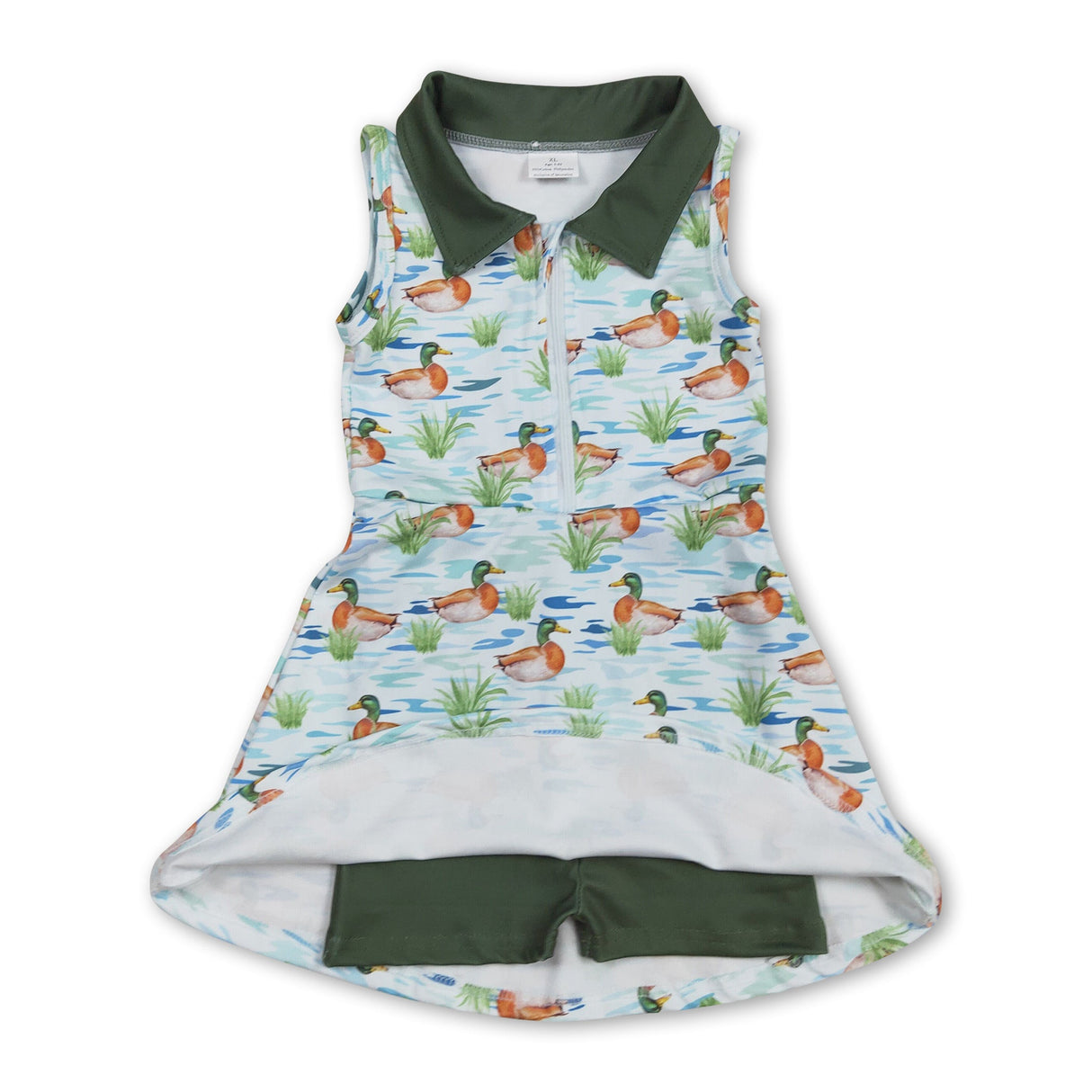 Sleeveless duck kids girls polo athletic dresses