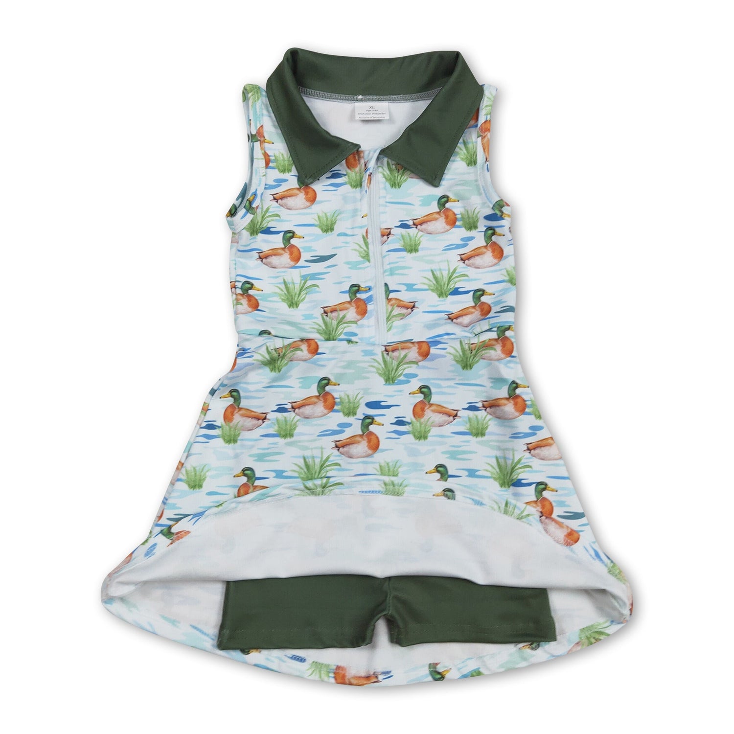 Sleeveless duck kids girls polo athletic dresses