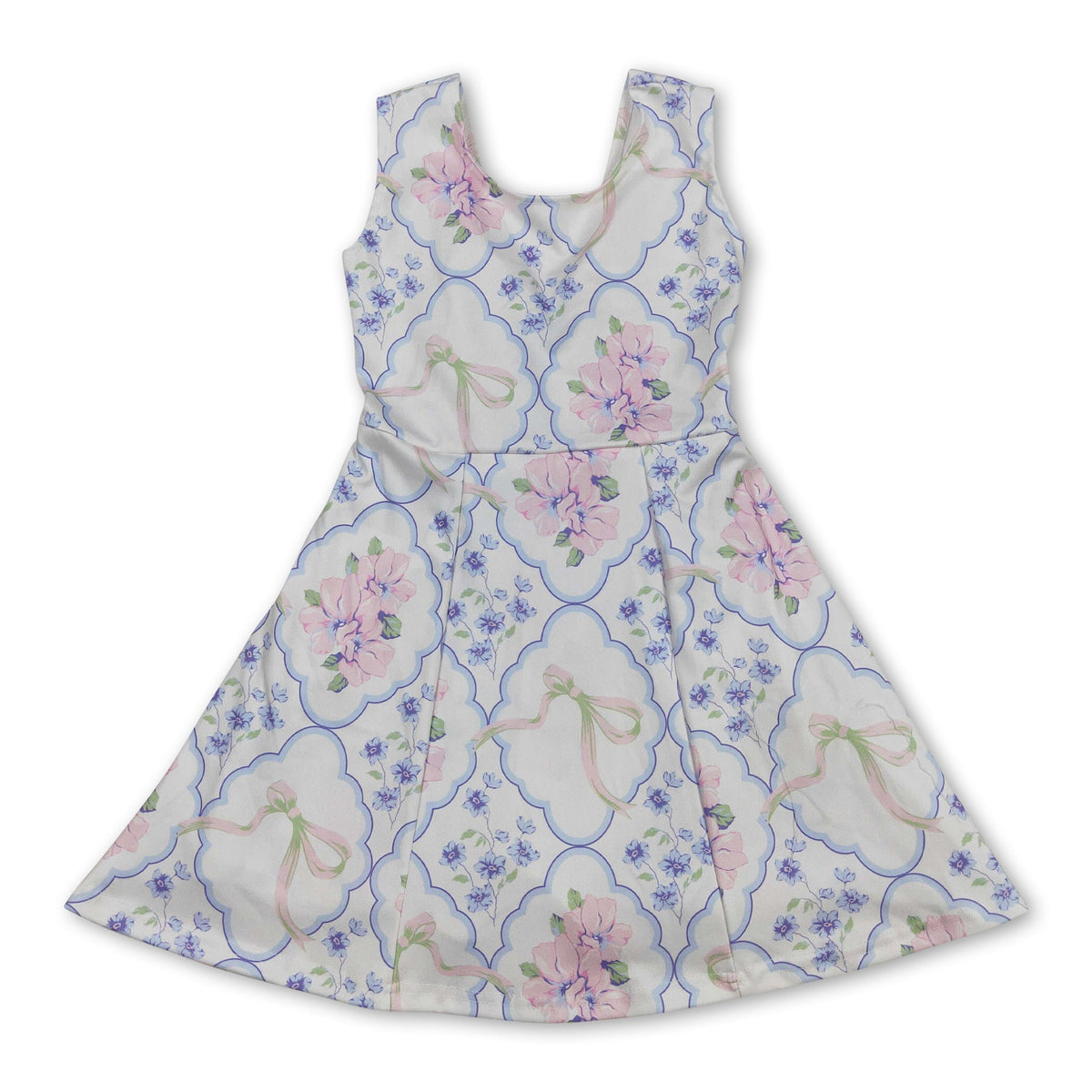 Swoon Baby Girls Active Tennis Dress - Long Sleeves - Blue Floral