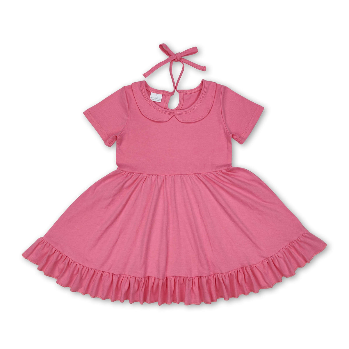 Urbann Vibe Pink Floral Summer Dress For Girls With Button Accents Soft Cotton Blend Comfort