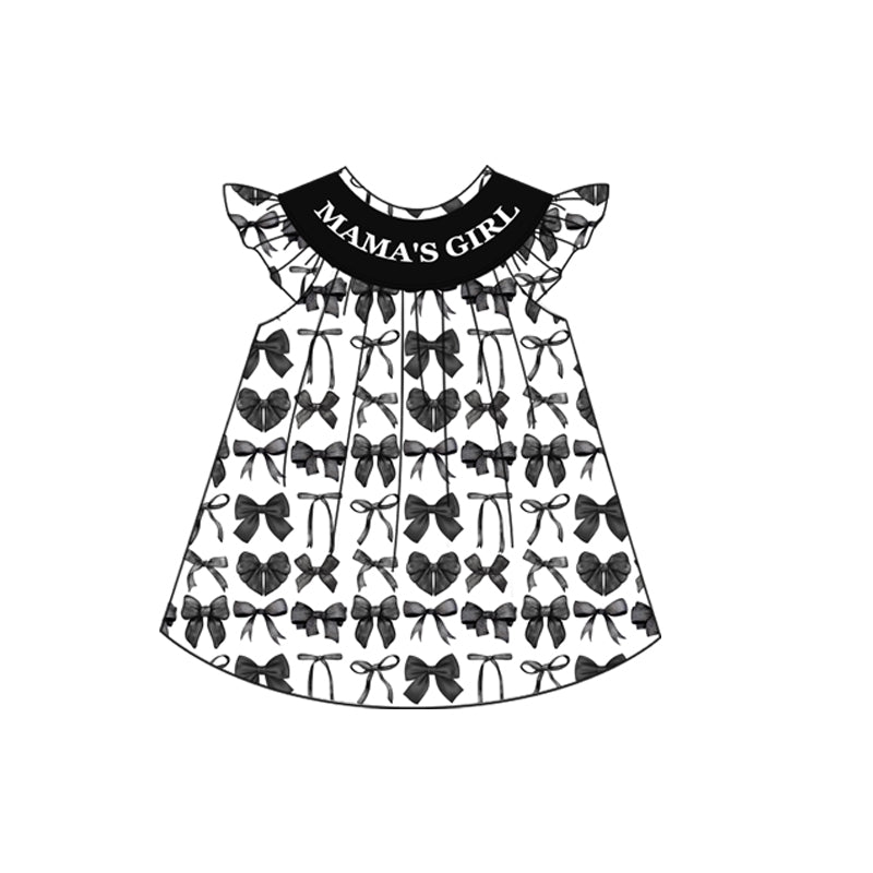 Black bows mama's girl baby boutique dresses