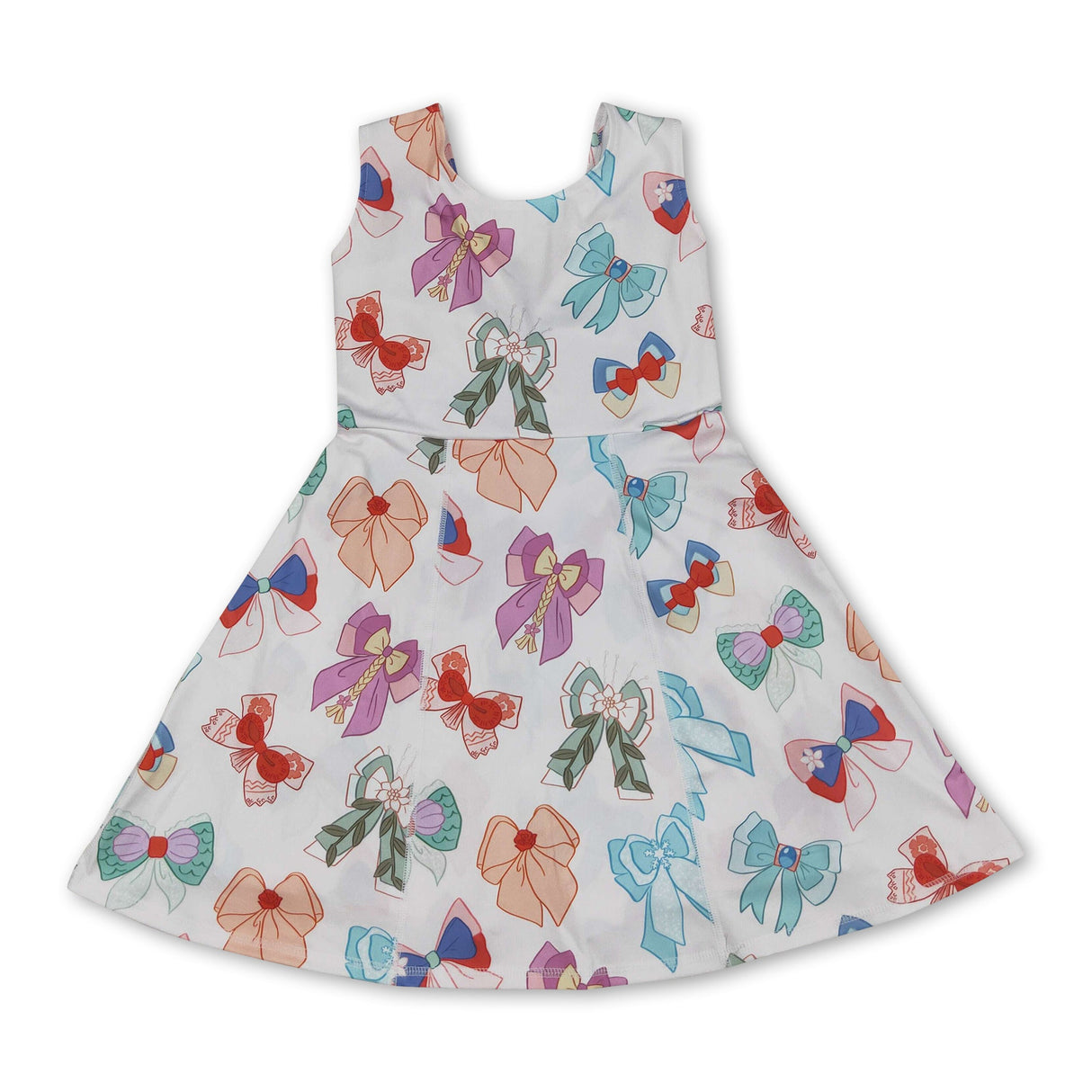 Sleeveless princess bow kids girls active wear dress