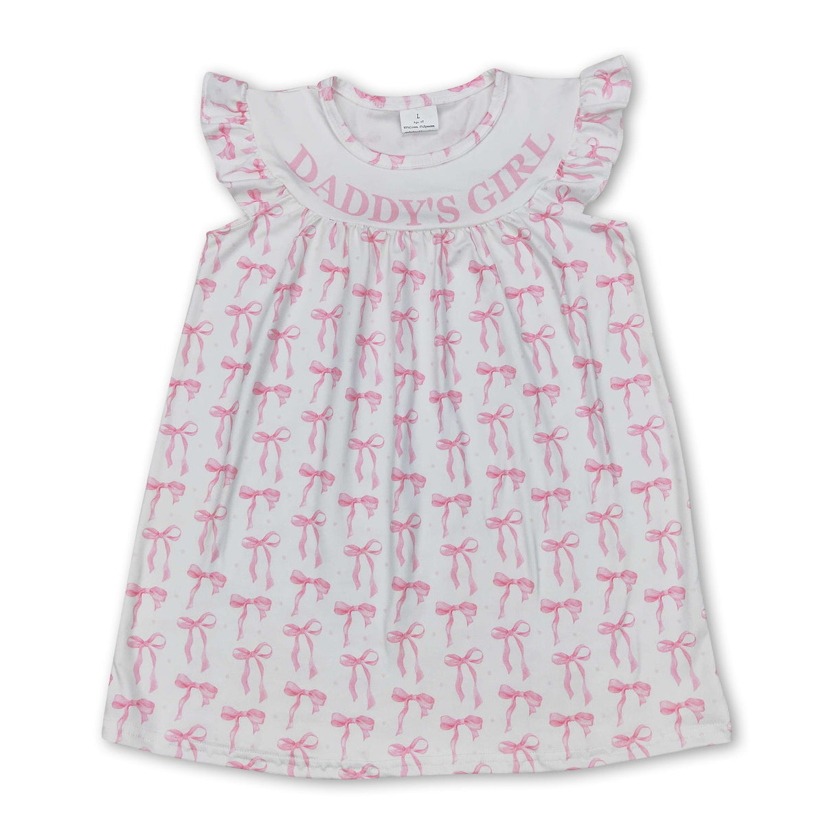 Daddy's girl pink bow baby kids summer dresses