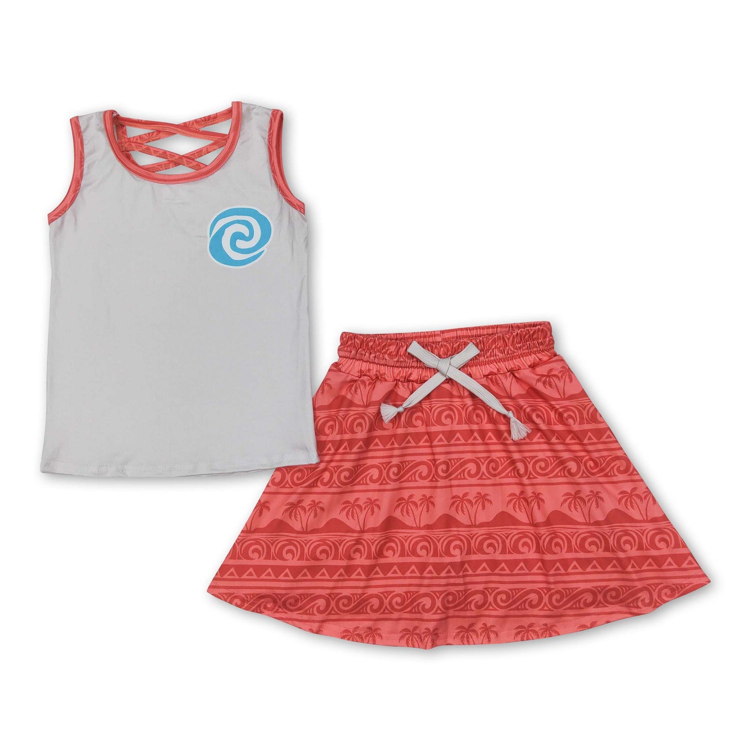 Sleeveless top skirt princess toddler girls clothes