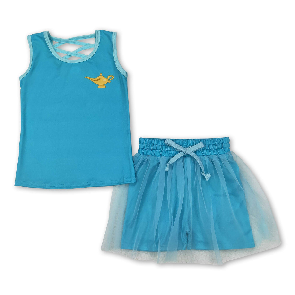 Sleeveless pot top skirt princess toddler girls clothes