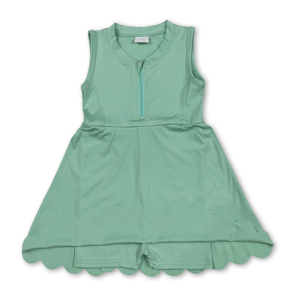 Mint sleeveless zipper kids girls athletic dresses